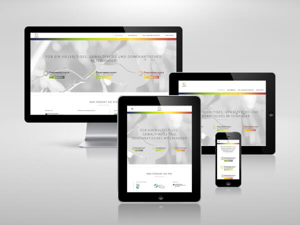 Screenshot der Multidomain-Website Partnerschaft für Demokratie Neisse - Görlitz - Zittau